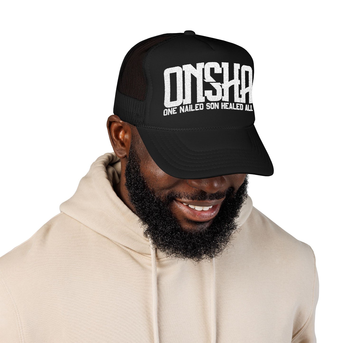 ONSHA EMBROIDERED LOGO TRUCKER HAT