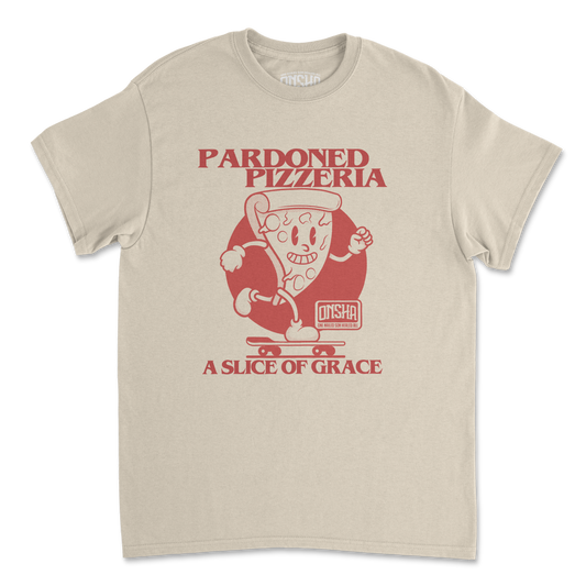 PARDONED PIZZA TEE (SAND)